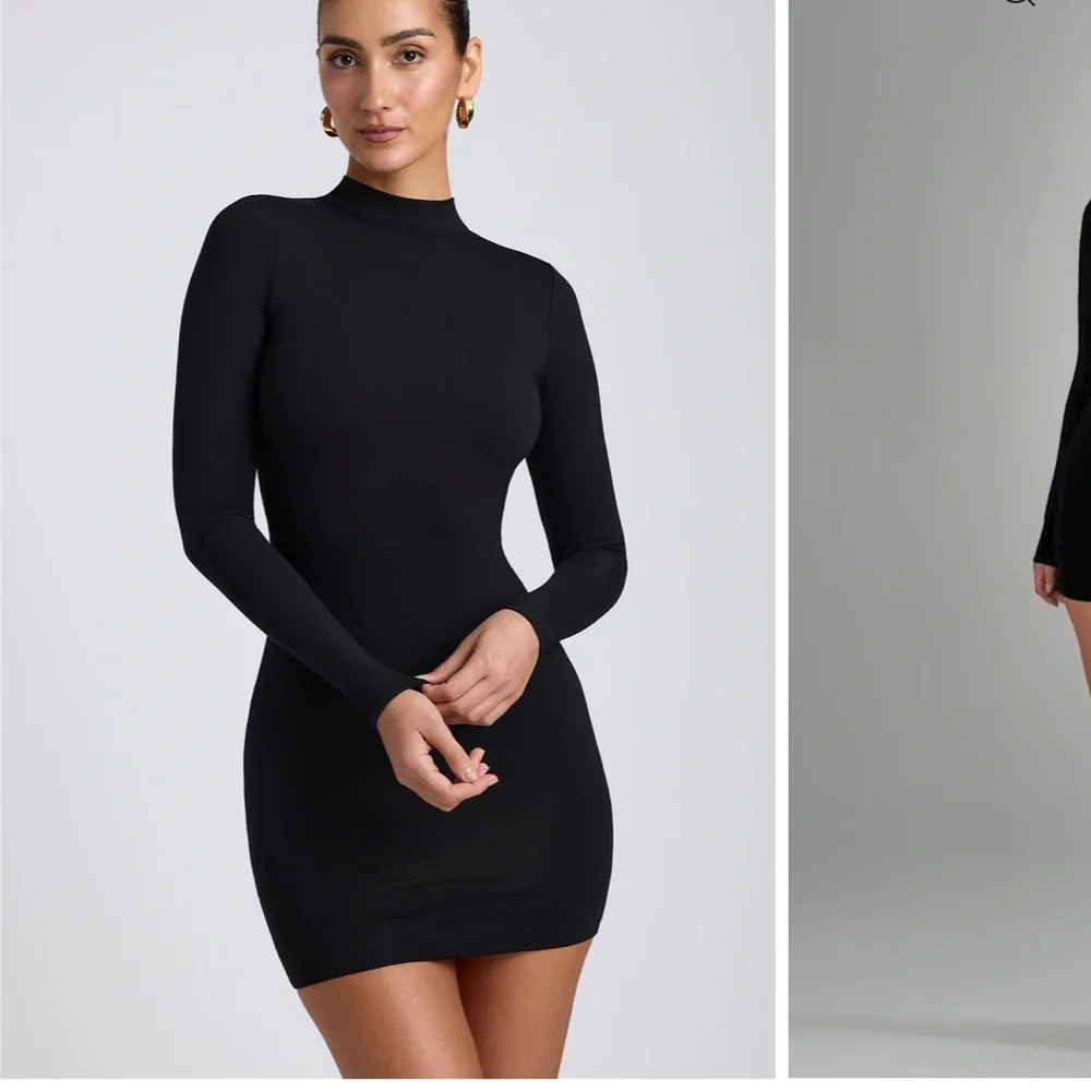 Oh Polly Yara Open back Long Sleeve black dress - Picture 6 of 8